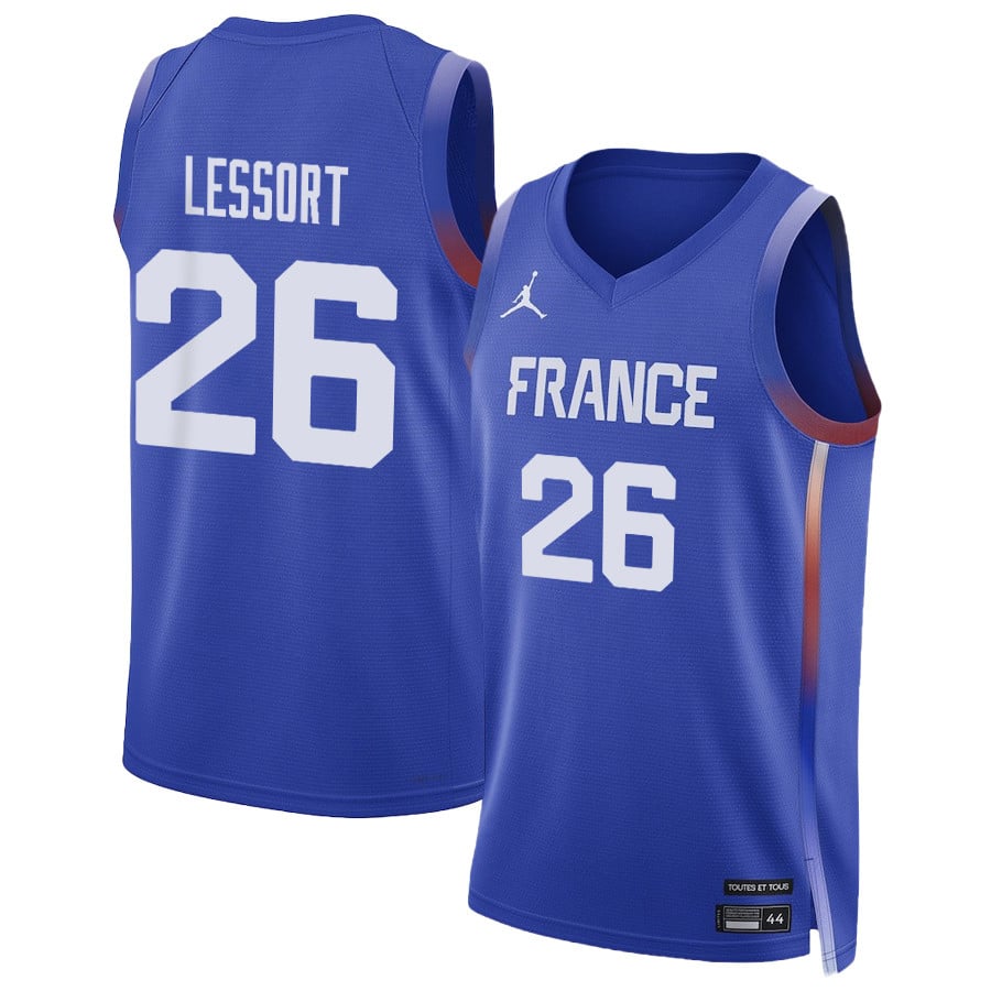 Mathias Lessort 26 France Basketball 2024 Summer Olympics Player Limited Unisex Jersey Royal