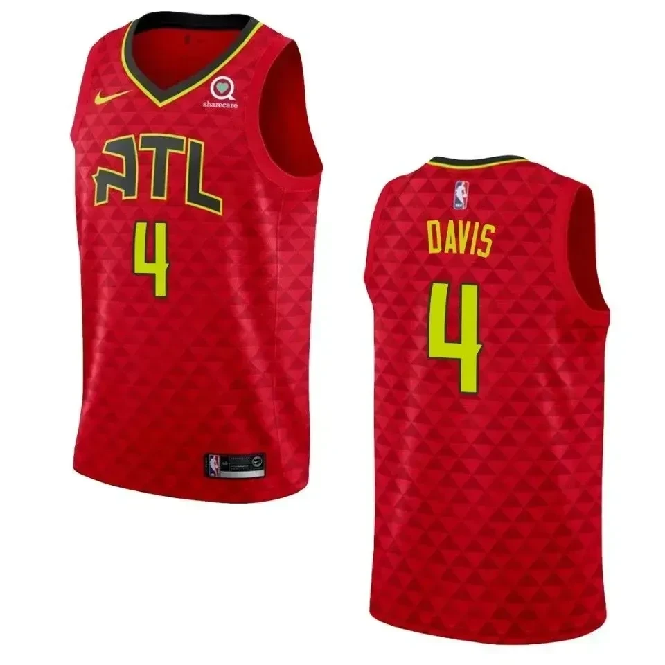 Men's Atlanta Hawks Deyonta Davis Statement Swingman Jersey Red - 100% Polyester