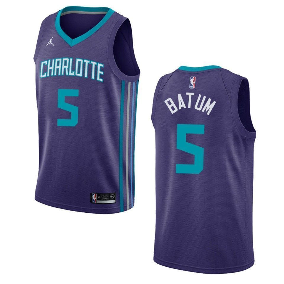 Men's Charlotte Hornets Nicolas Batum Statement Swingman Jersey Purple Size S-3XL