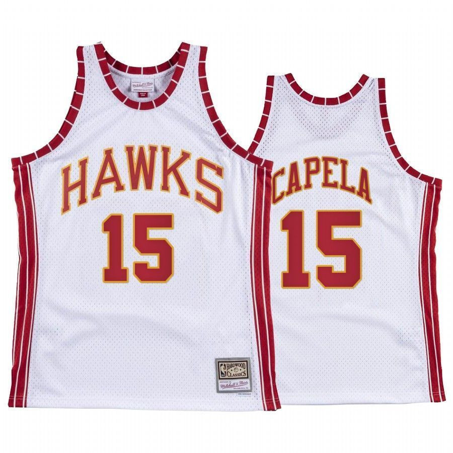 Men's Clint Capela 15 Atlanta Hawks Hardwood Classics Jersey White