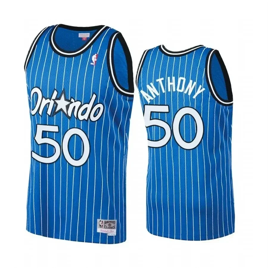 Men's Cole Anthony 50 Orlando Magic Hardwood Classics Jersey Blue