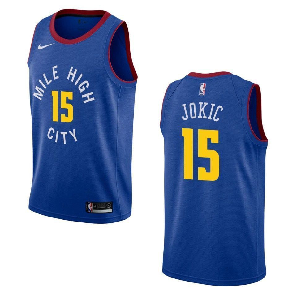 Men's Denver Nuggets Nikola Jokic 15 Statement Swingman Jersey Blue