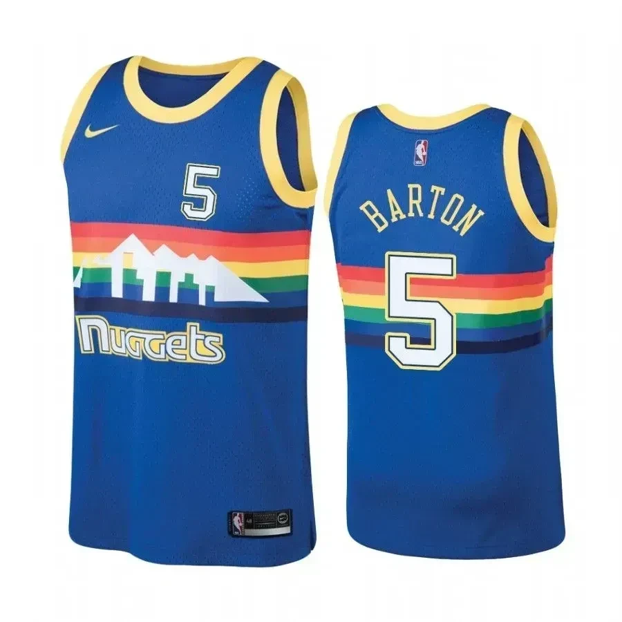 Men's Denver Nuggets Will Barton Hardwood Classics Blue Jersey S-3XL