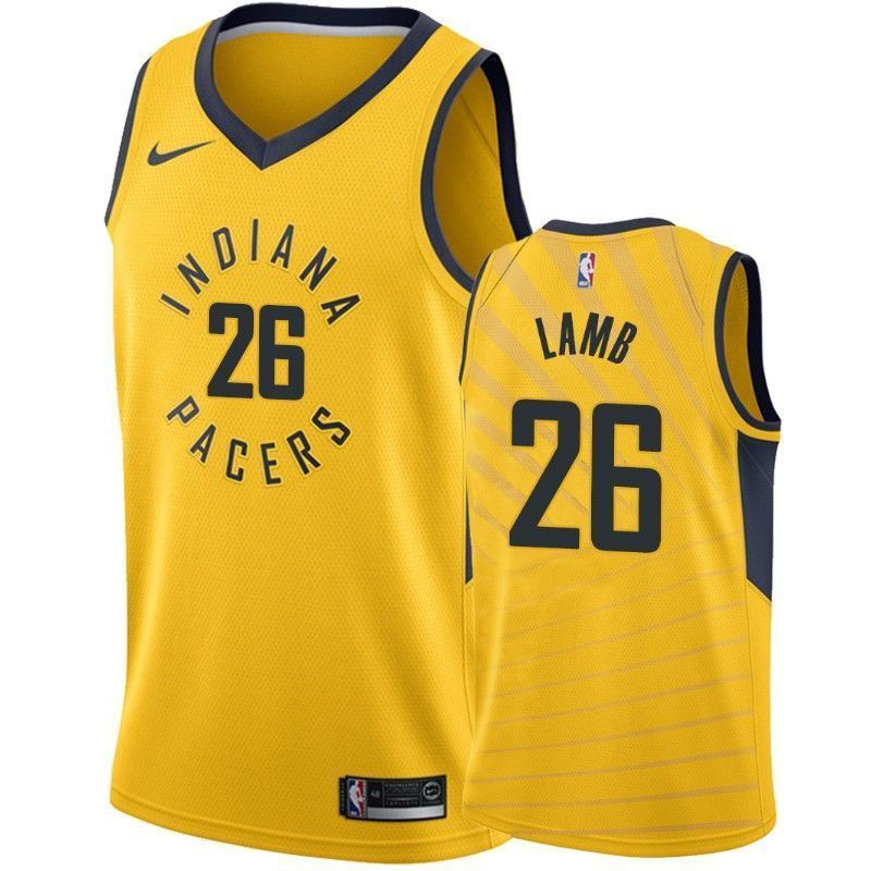 Men's Indiana Pacers Jeremy Lamb 26 State Jersey - Multicolor, 100% Polyester, Sizes S-3XL