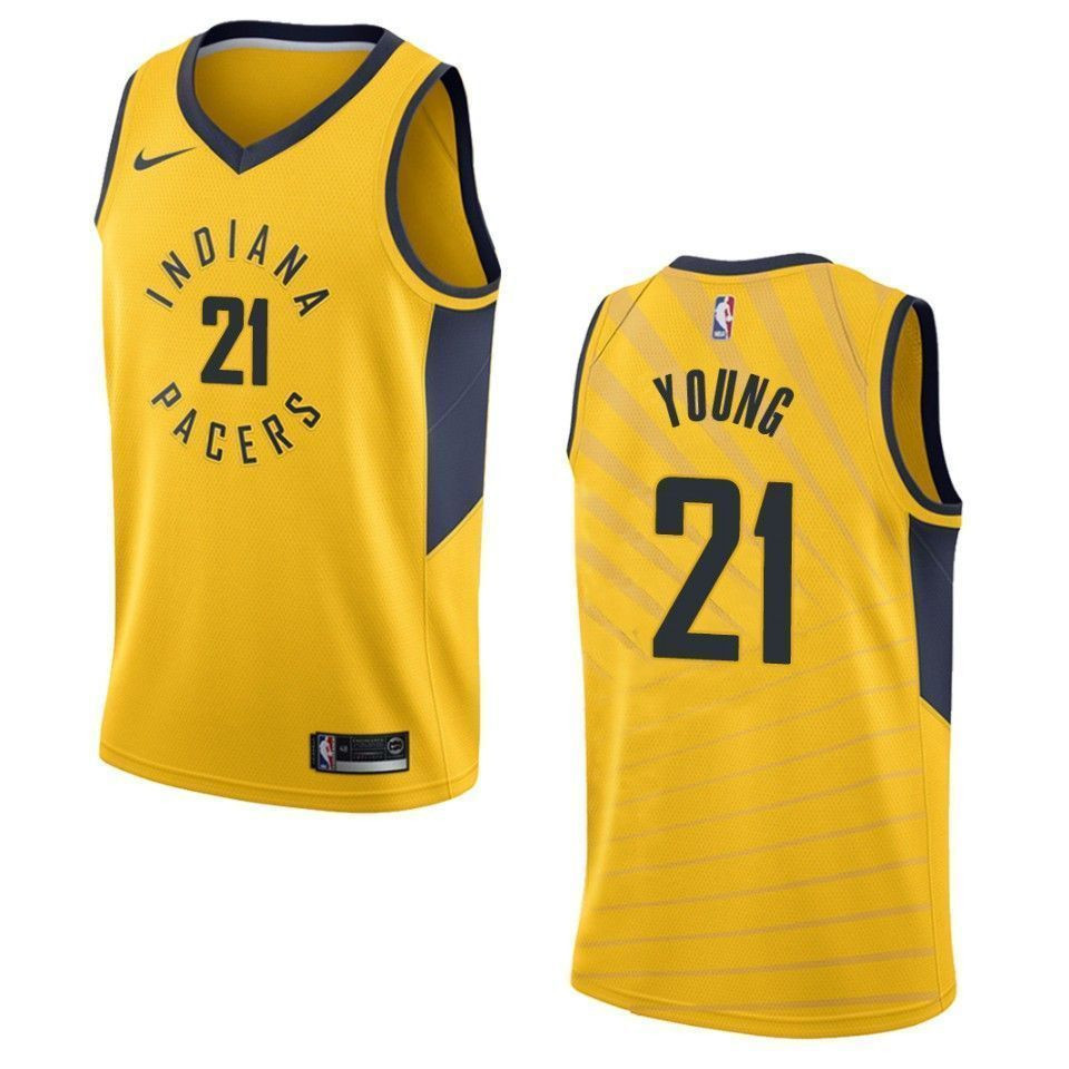 Men's Indiana Pacers Thaddeus Young 21 Statement Swingman Jersey Gold