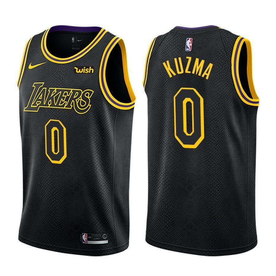 Men's Kyle Kuzma 0 Lakers City Edition Black Basketball Jersey