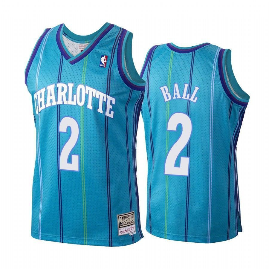 Men's LaMelo Ball 2 Charlotte Hornets Hardwood Classics Jersey Teal Multicolor