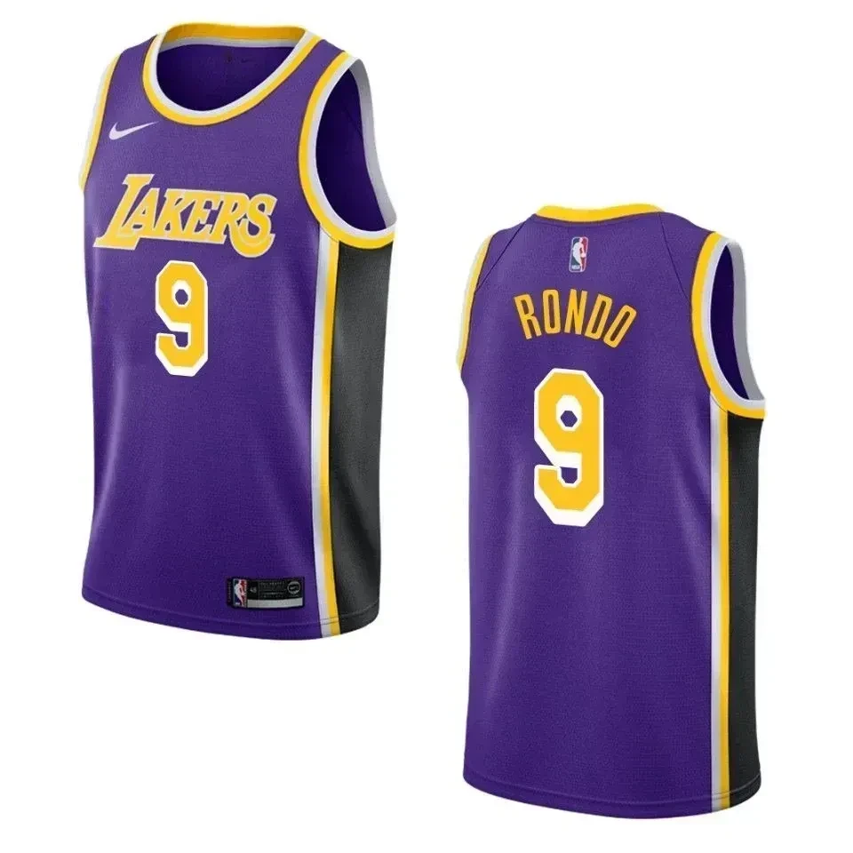 Men's Los Angeles Lakers Rajon Rondo #9 Statement Swingman Jersey Purple