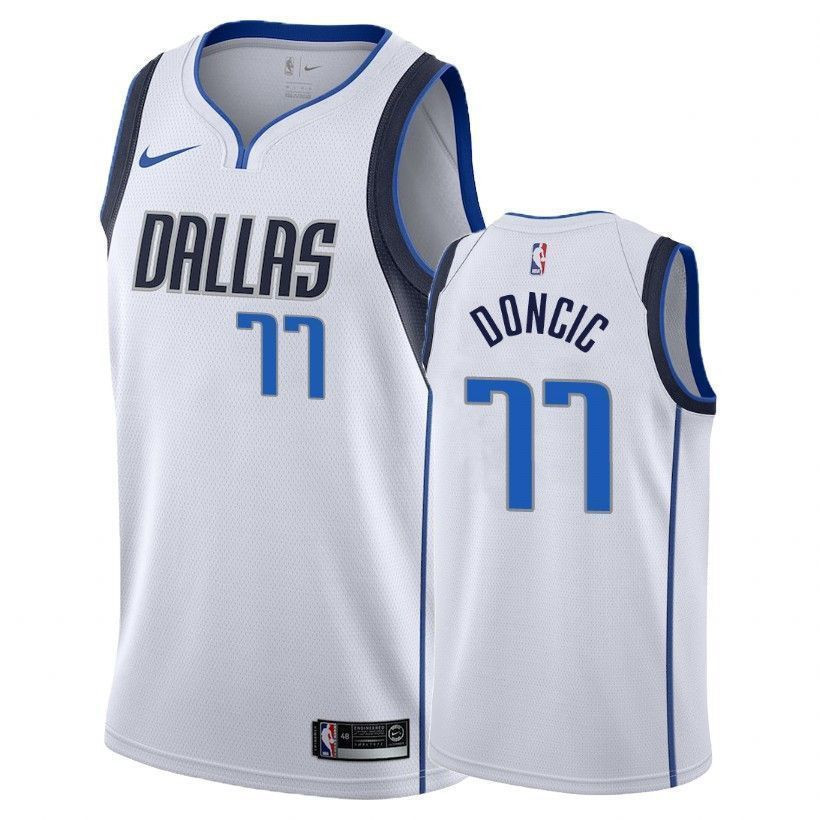 Men's Luka Doncic 77 Mavericks Association White Basketball Jersey S-3XL