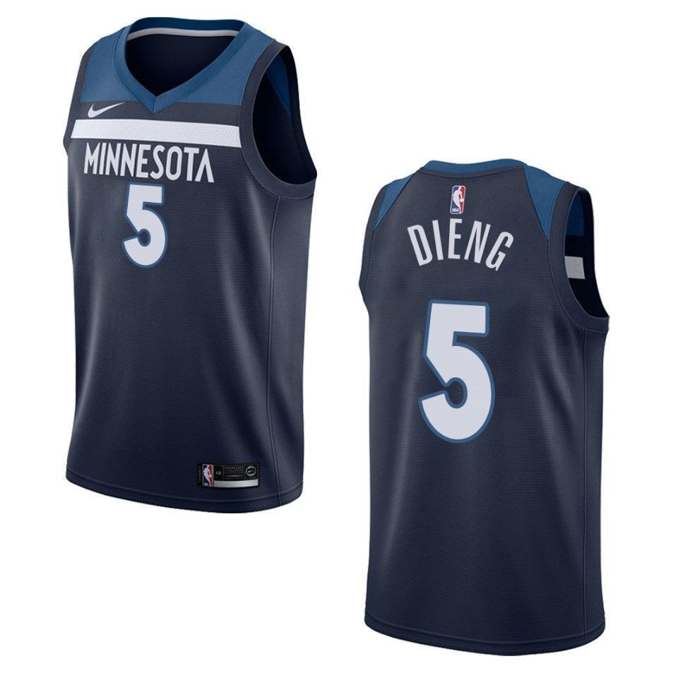 Men's Minnesota Timberwolves 5 Gorgui Dieng Icon Swingman Jersey Navy