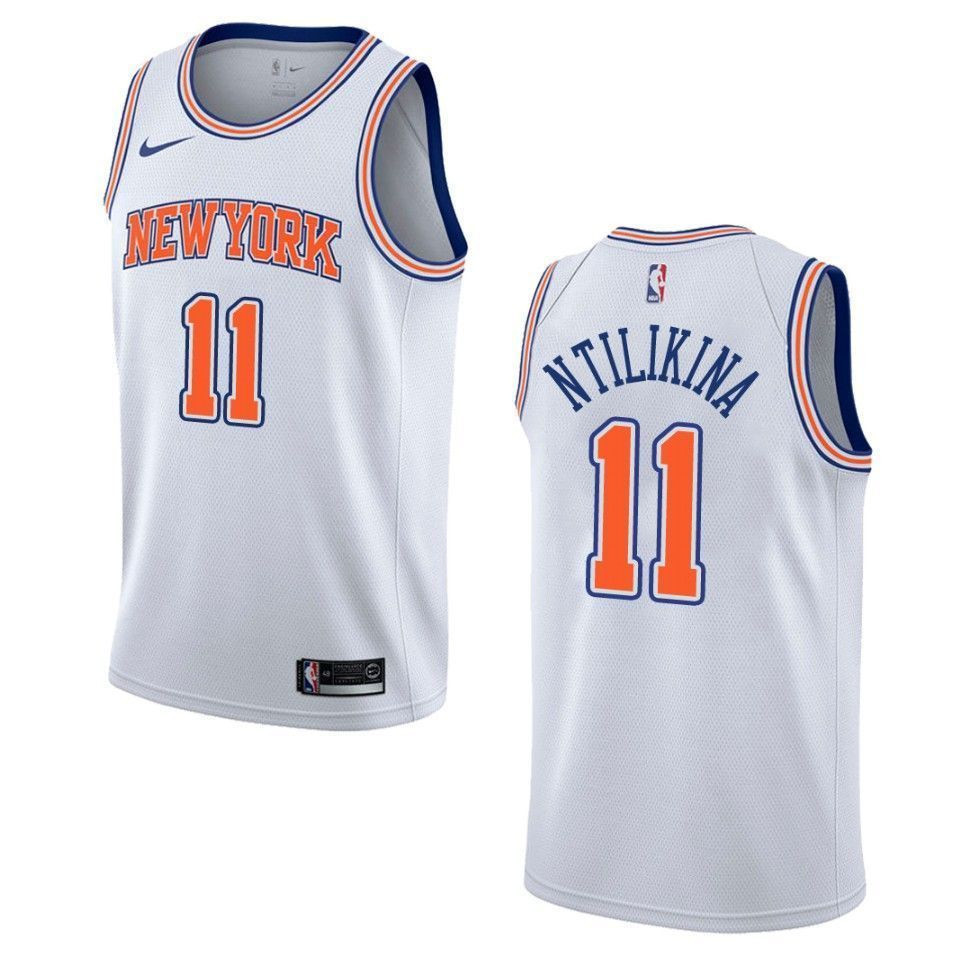 Men's New York Knicks Frank Ntilikina #11 Statement Swingman Jersey White