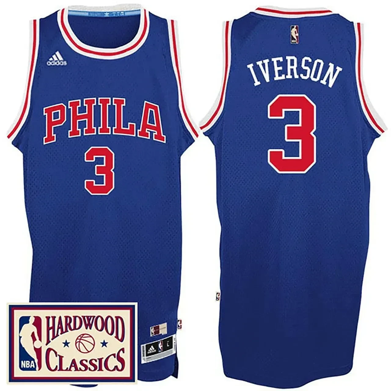 Men's Philadelphia 76ers Allen Iverson Hardwood Classics Throwback Royal Jersey 2016-17