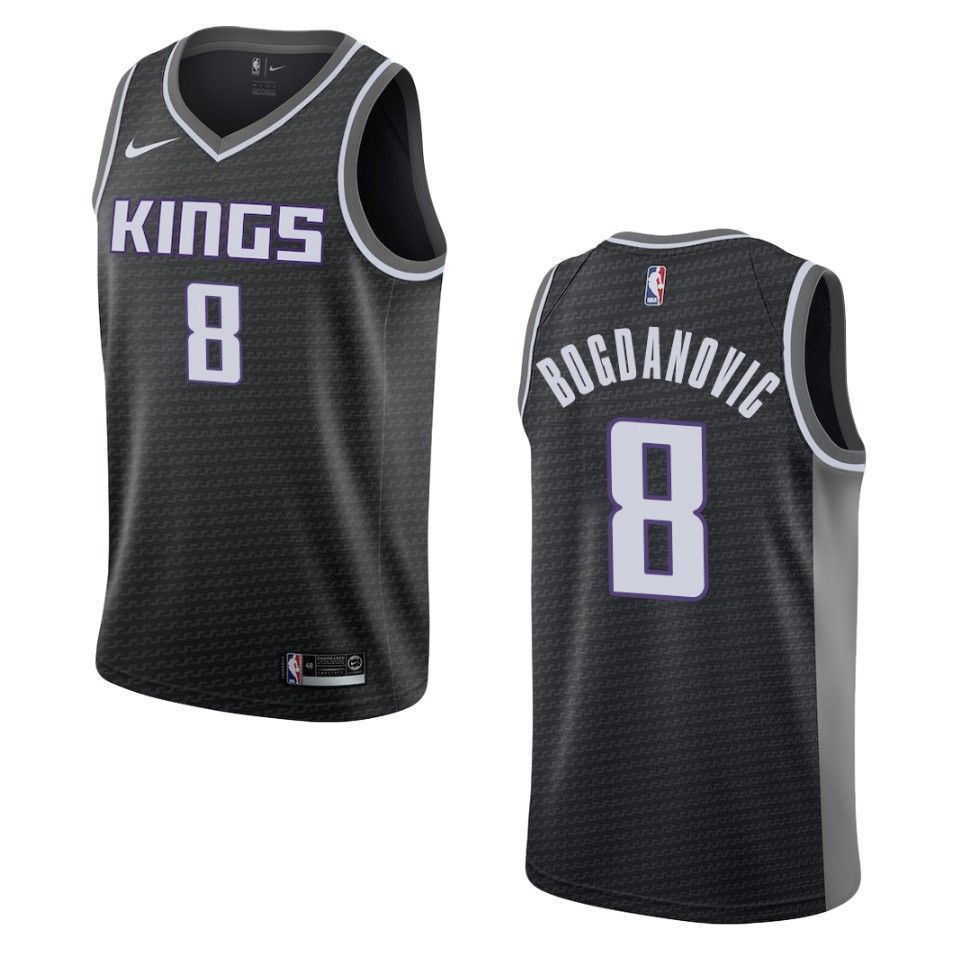 Men's Sacramento Kings 8 Bogdan Bogdanovic Statement Swingman Jersey Black