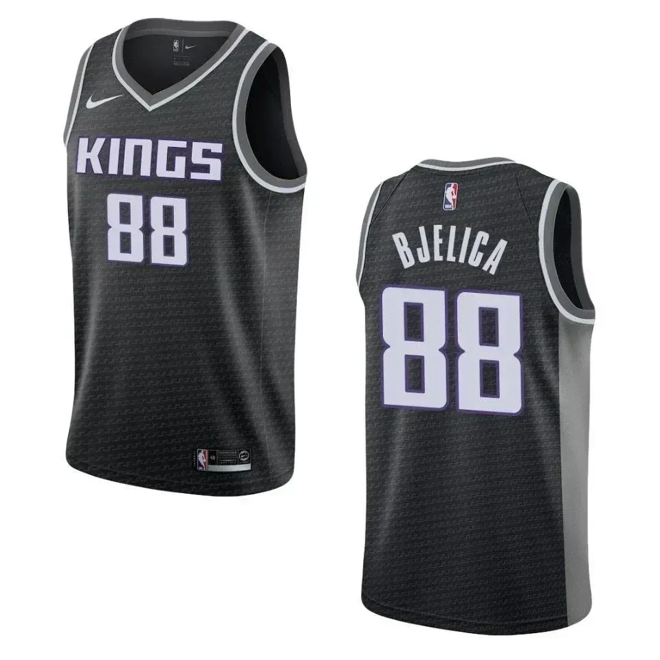 Men's Sacramento Kings 88 Nemanja Bjelica Statement Swingman Jersey Black