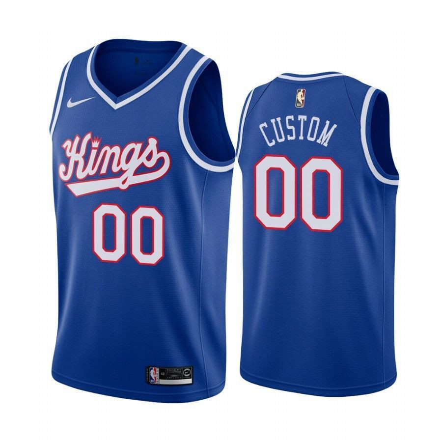 Men's Sacrato Kings Custom 00 Blue Throwback Jersey - Multicolor Polyester Athletic Wear S-3XL