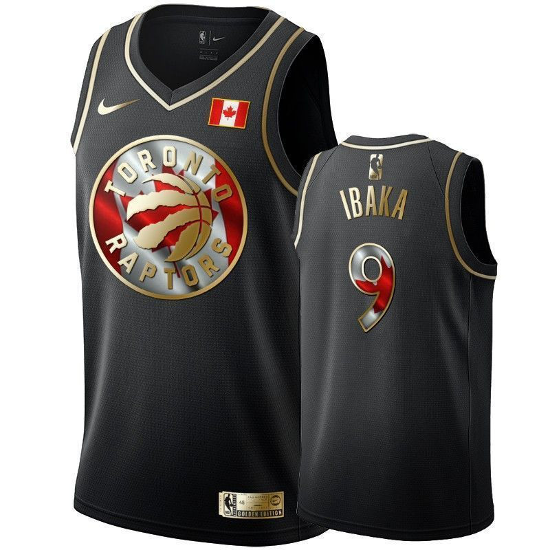 Men's Toronto Raptors Serge Ibaka Canada Day Black Jersey S-3XL