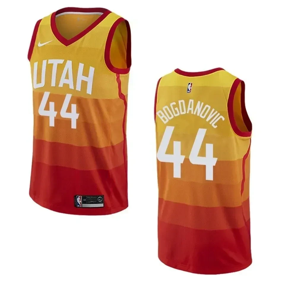 Men's Utah Jazz Bojan Bogdanovic City Swingman Jersey Orange - Size S-3XL