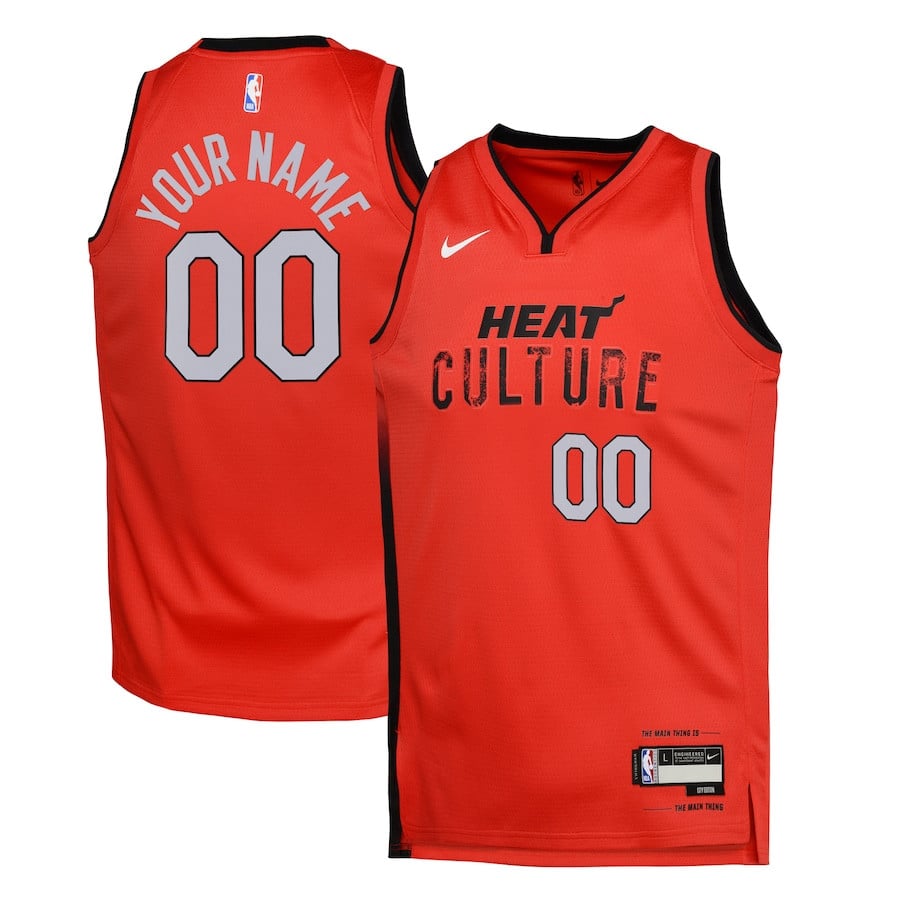 Miami Heat 2024/25 Swingman Custom Youth Jersey City Edition Red