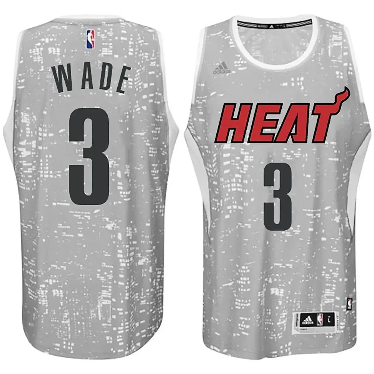 Miami Heat Dwyane Wade #3 City Lights Gray Swingman Jersey - Men's Sizes S-3XL