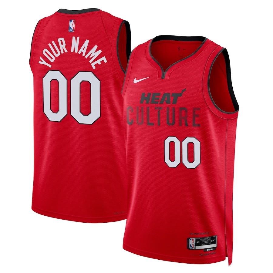 Miami Heat Unisex 2024/25 Custom Swingman Jersey City Edition Red Multicolor
