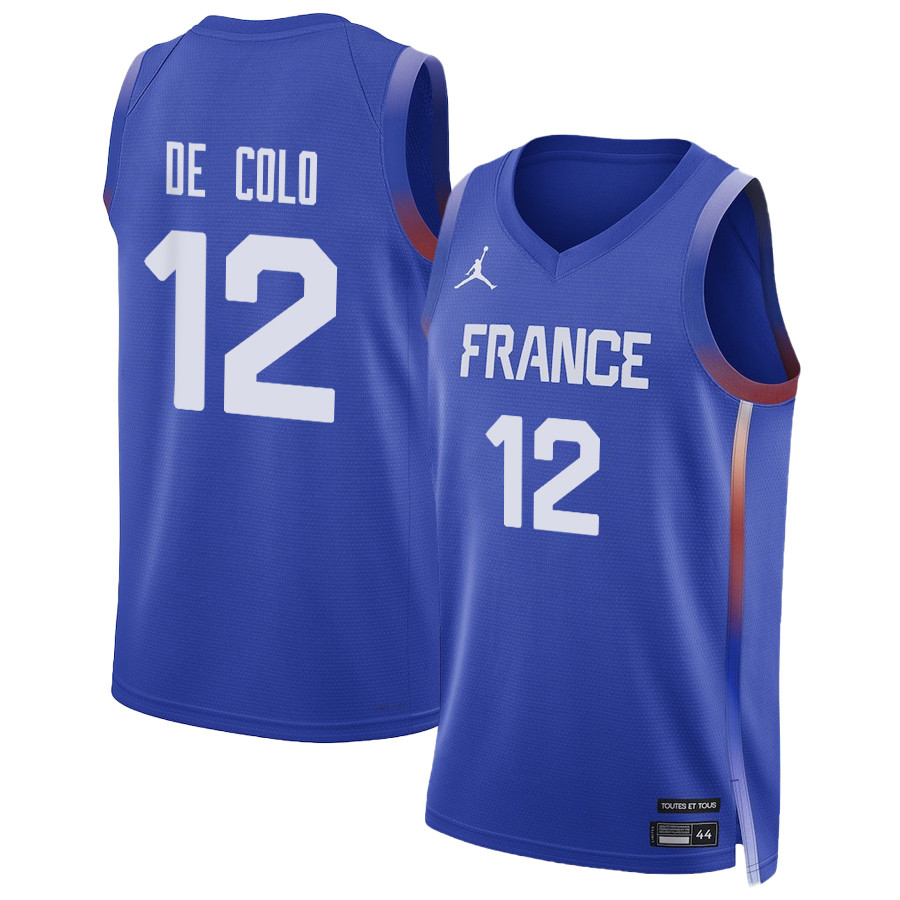 Nando De Colo #12 France Basketball 2024 Summer Olympics Player Limited Unisex Jersey Royal Multicolor