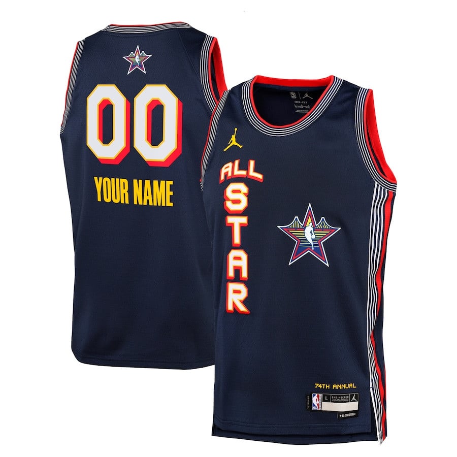 NBA All Star 2025 Swingman Team Youth Jersey Navy Multicolor S-3XL