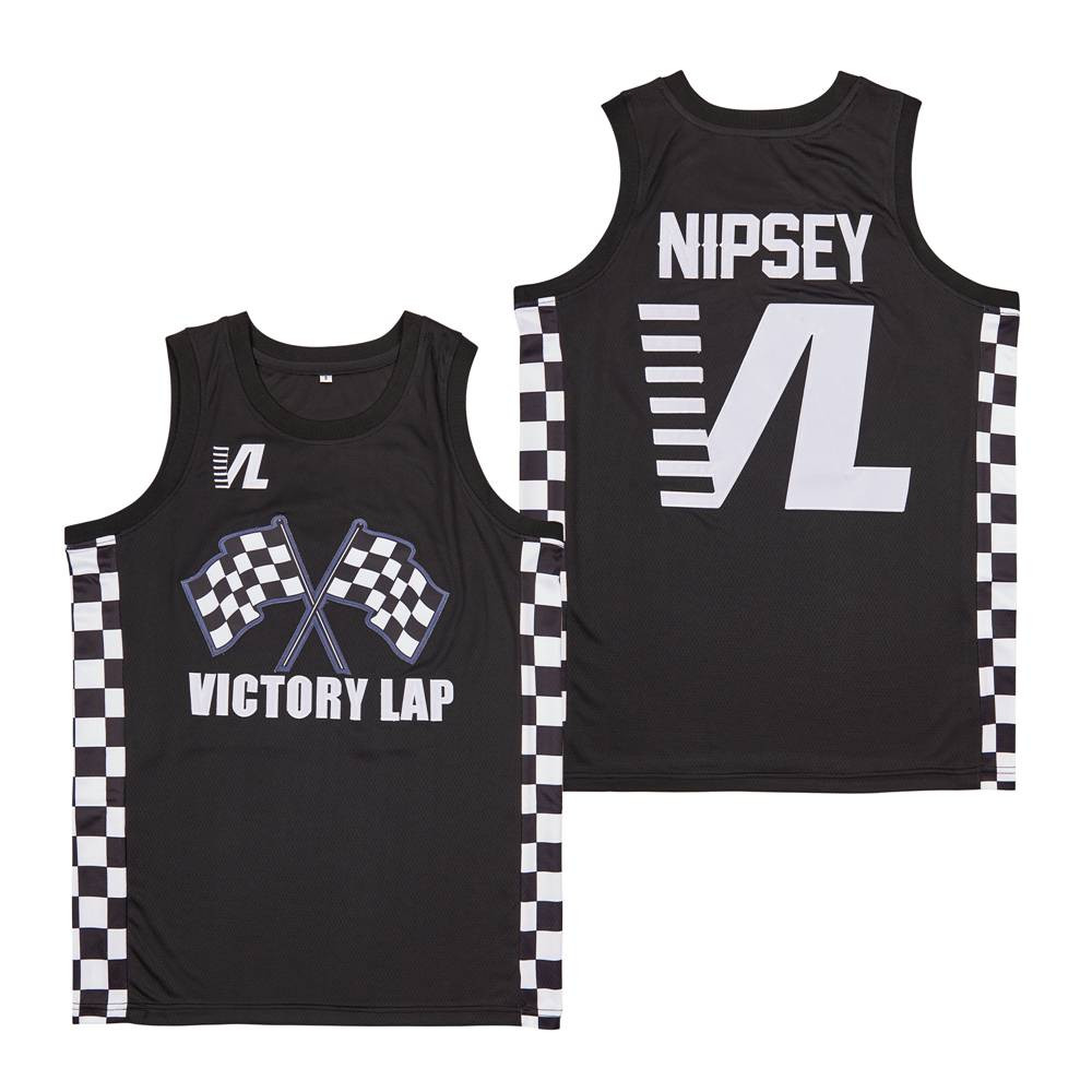 Nipsey Victory Lap Cover Swingman Jersey Black Unisex - Polyester Athletic Wear