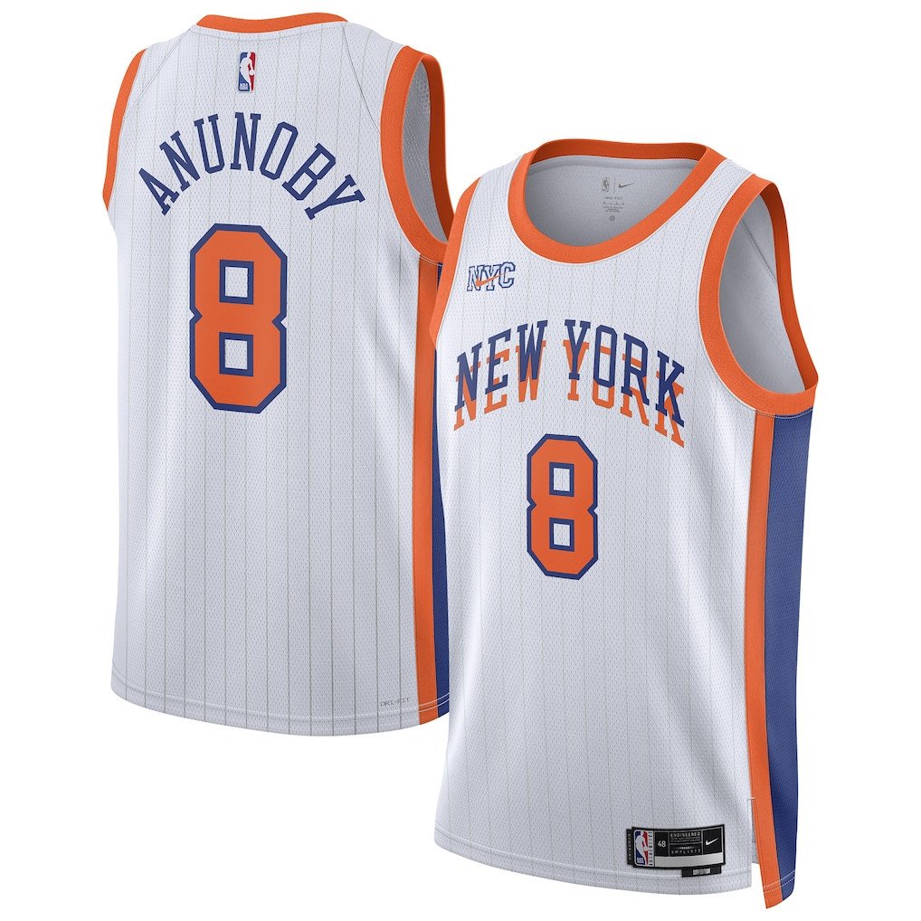 OG Anunoby 8 New York Knicks Unisex 2024/25 Swingman Player Jersey City Edition White