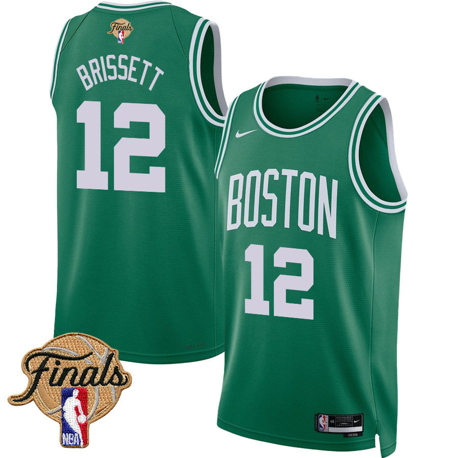 Oshae Brissett 12 Boston Celtics 2024 Finals Patch Icon Edition Jersey Kelly Green