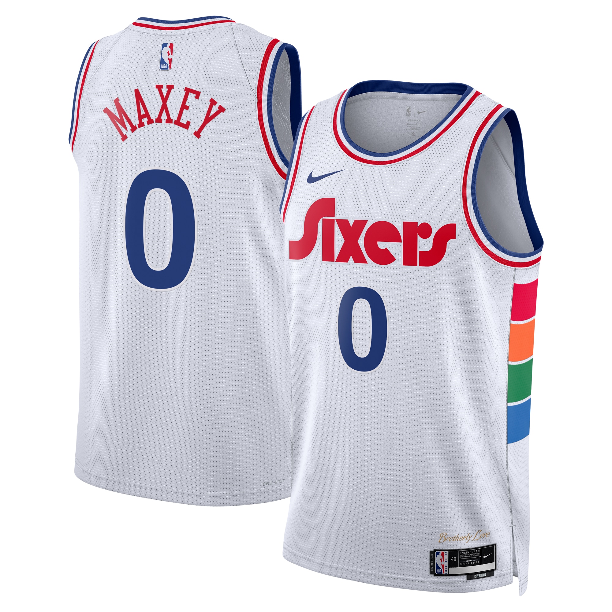 Philadelphia 76ers 2024 City Edition Swingman Jersey White Tyrese Maxey Unisex