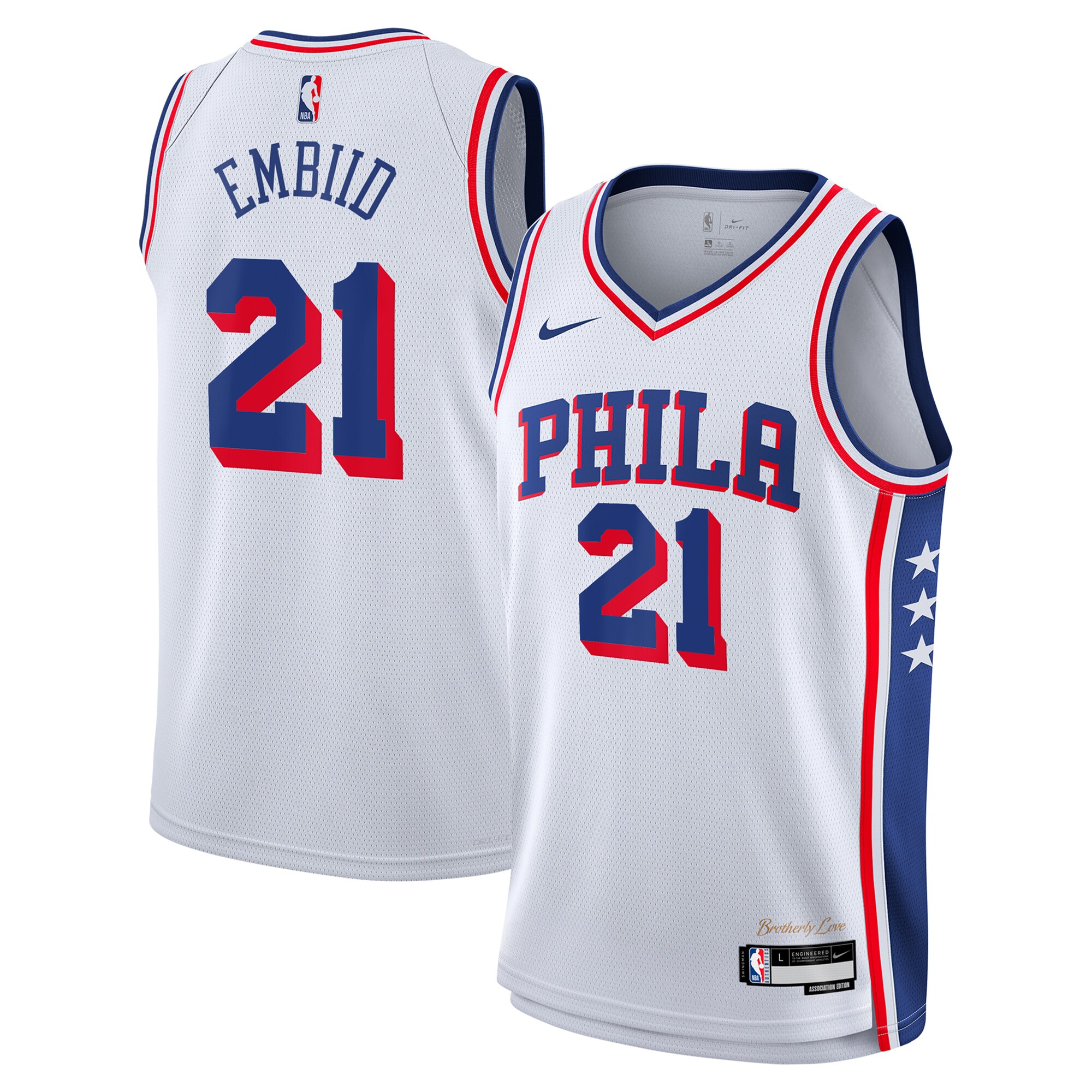Philadelphia 76ers Joel Embiid Association Swingman Jersey Navy Youth S-3XL