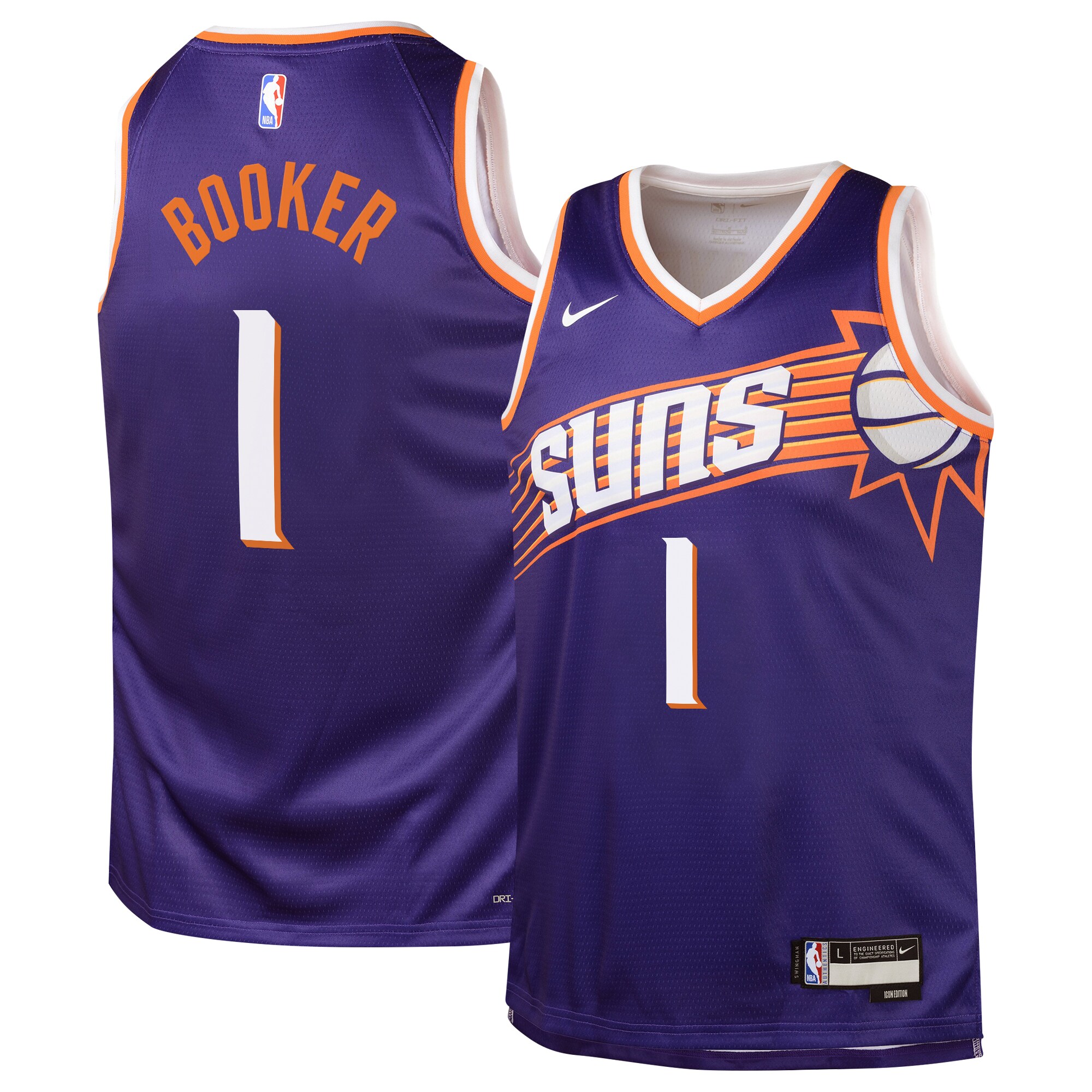 Phoenix Suns Icon Edition Swingman Jersey Purple Devin Booker Teens