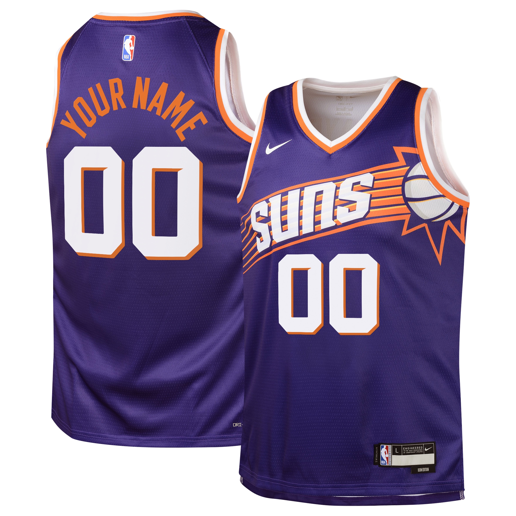 Phoenix Suns Icon Swingman Custom Jersey Youth Multicolor Sizes S-3XL