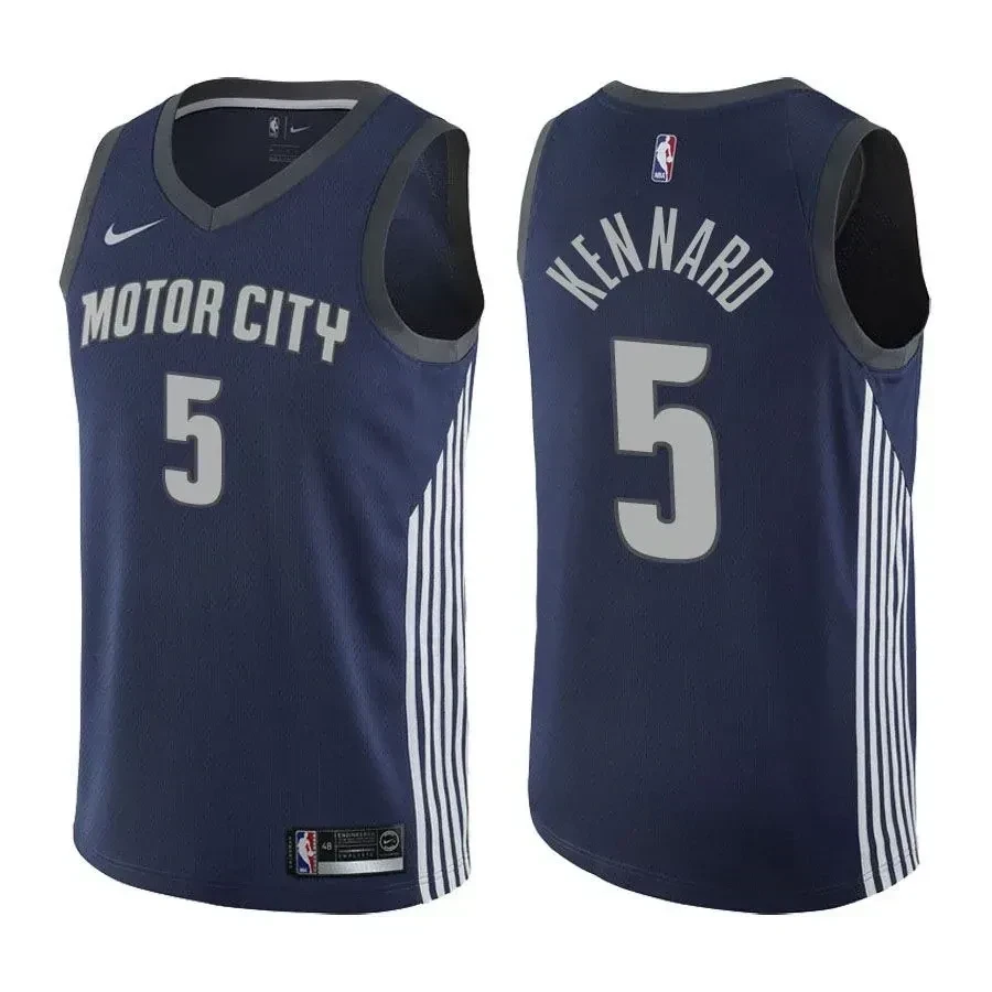 Pistons Luke Kennard #5 City Edition Navy Basketball Jersey - Adult Unisex