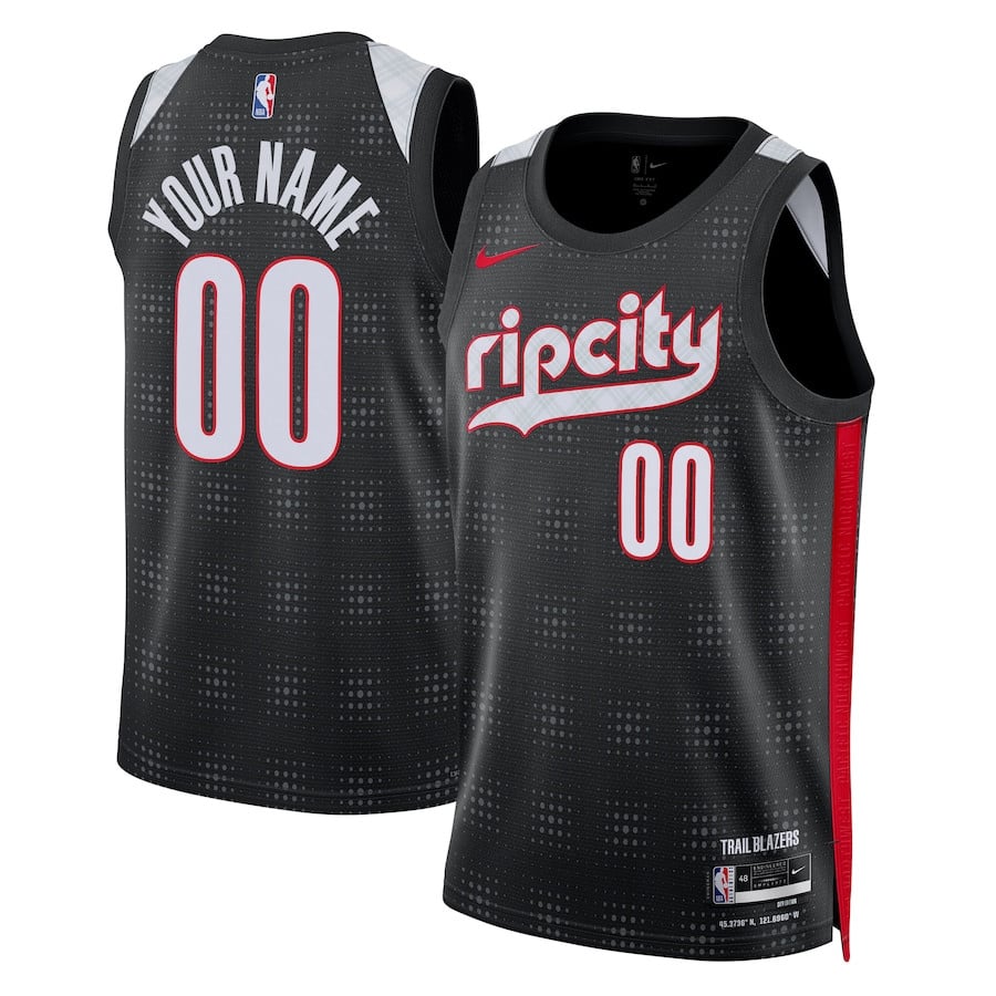 Portland Trail Blazers Unisex 2024/25 Custom Swingman Jersey City Edition Black