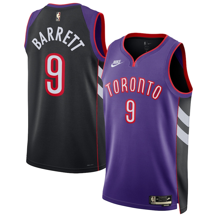 RJ Barrett 9 Toronto Raptors Unisex 2024/25 Swingman Jersey Purple Classic Edition