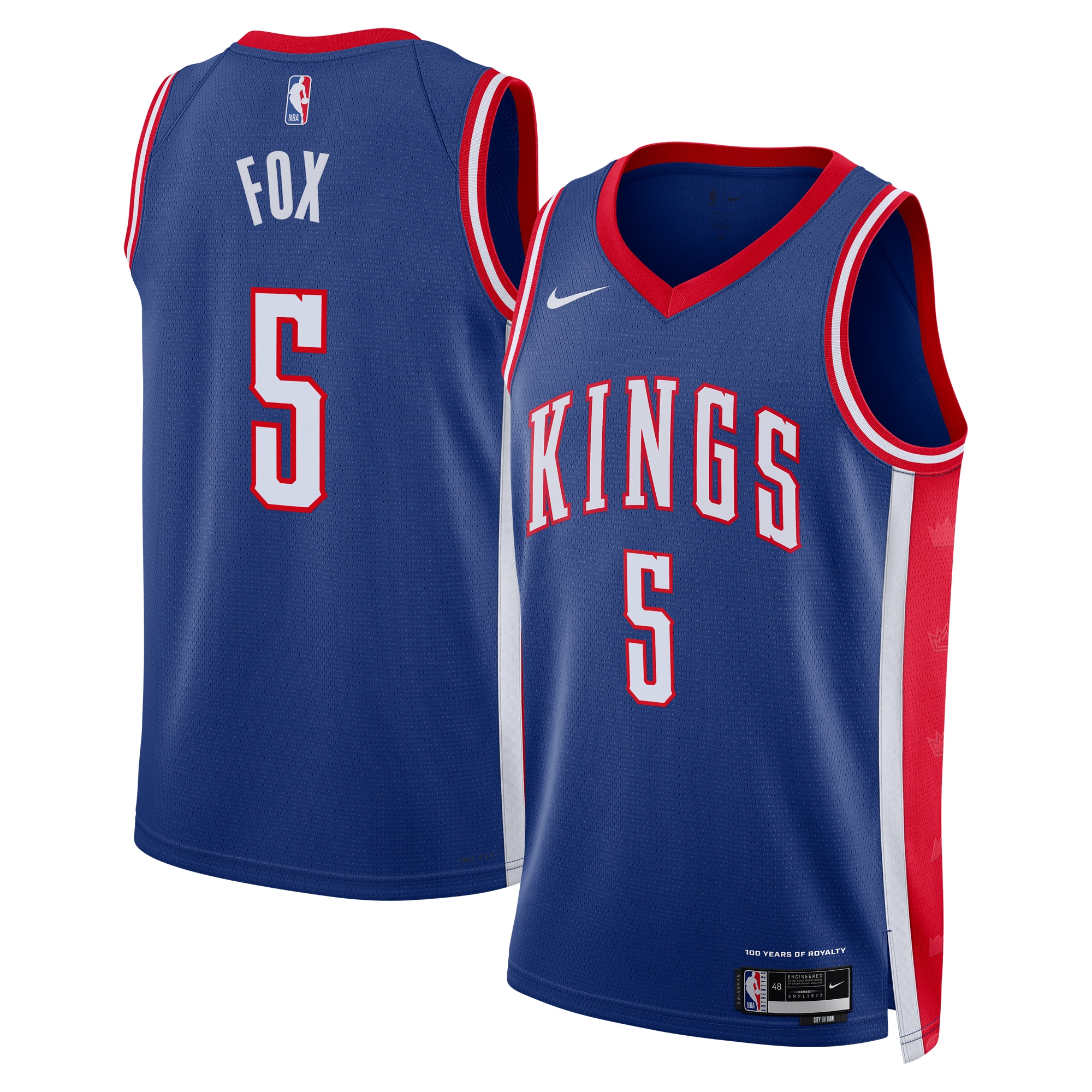 Sacramento Kings City Edition Swingman Jersey 2024 Blue De'Aaron Fox Unisex