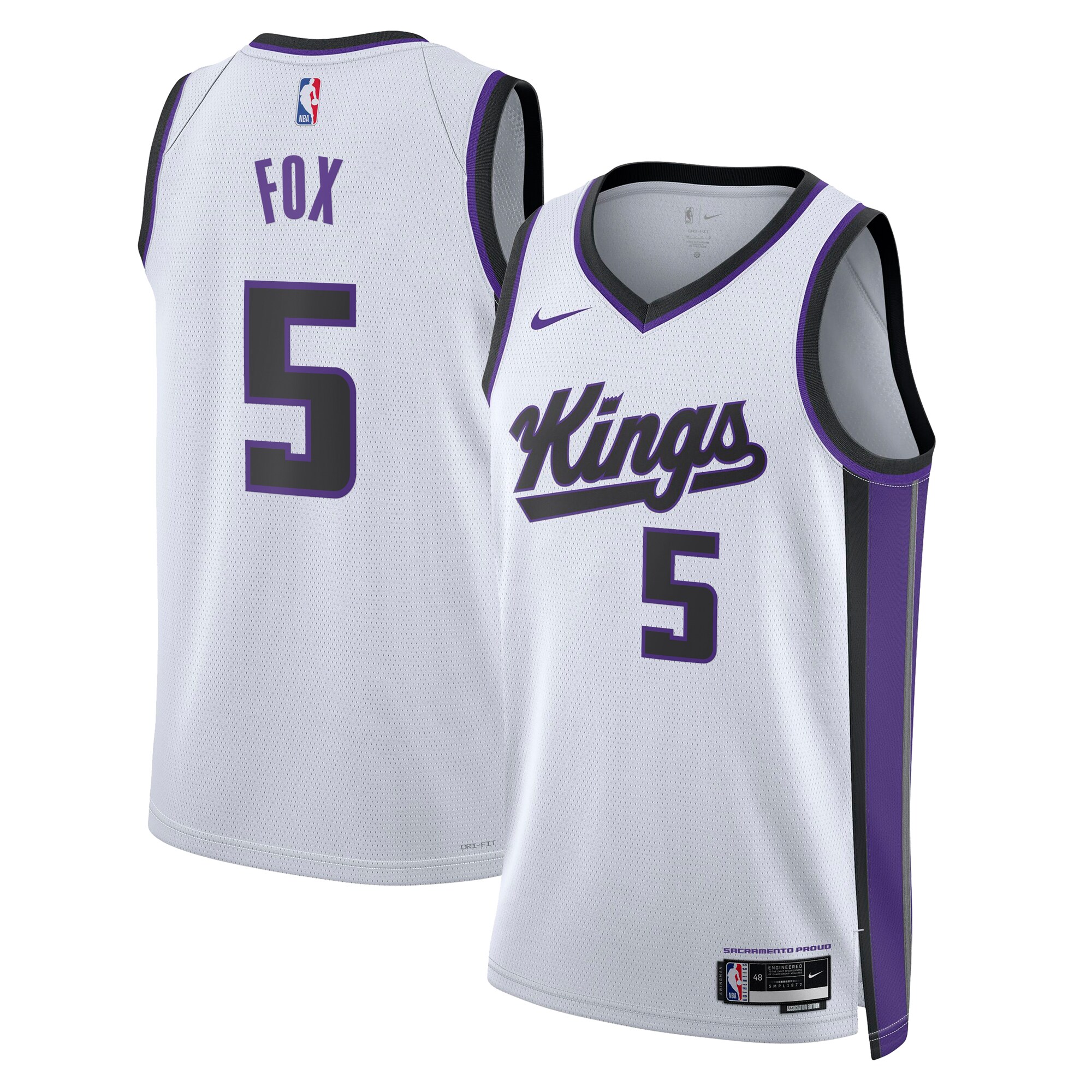 Sacramento Kings De'Aaron Fox Swingman Association Edition White Jersey Unisex