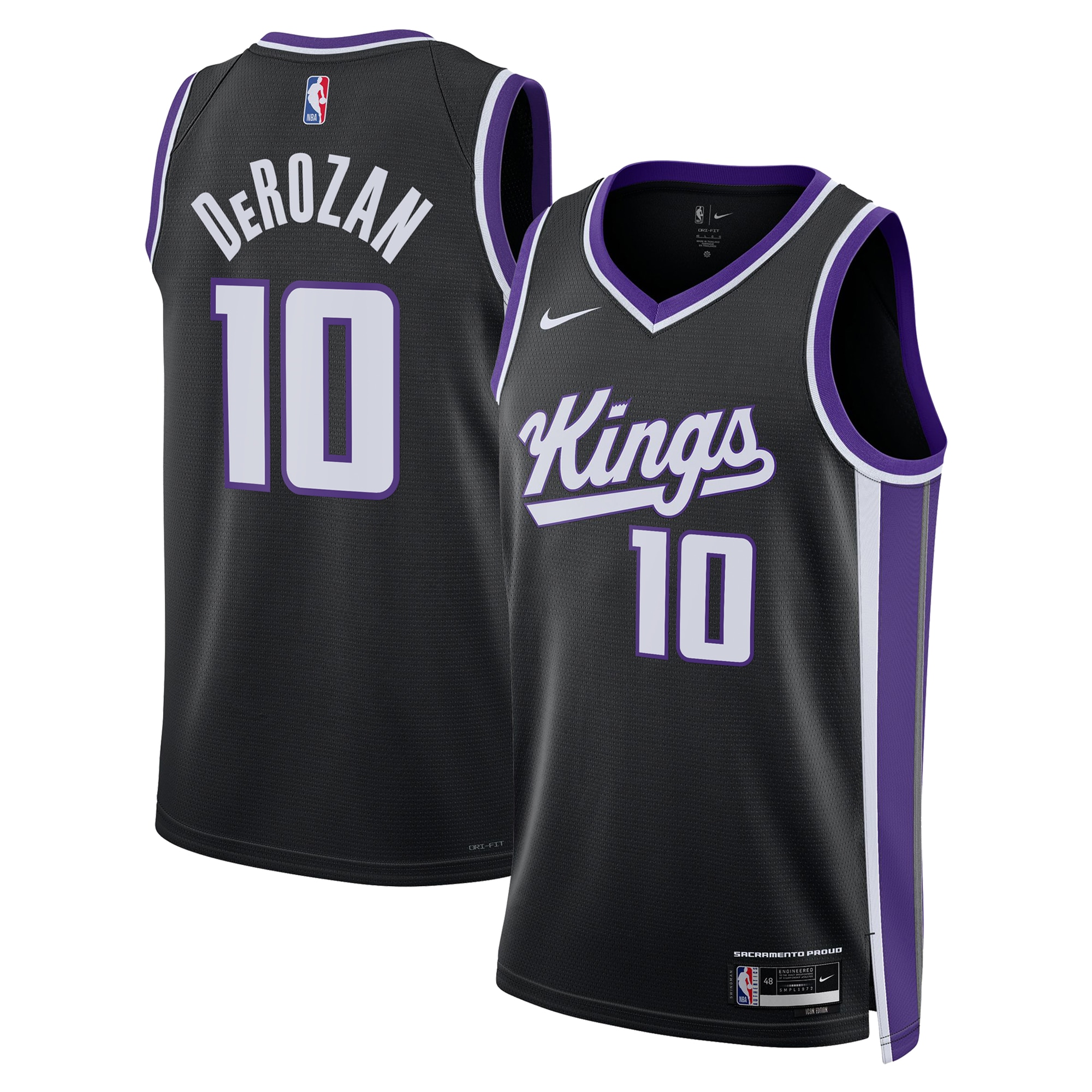 Sacramento Kings Icon Edition Swingman Jersey Black DeMar DeRozan Unisex