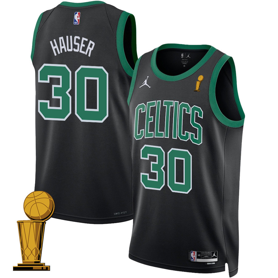Sam Hauser 30 Boston Celtics 2024 Finals Champions Swingman Jersey Statement Edition Black