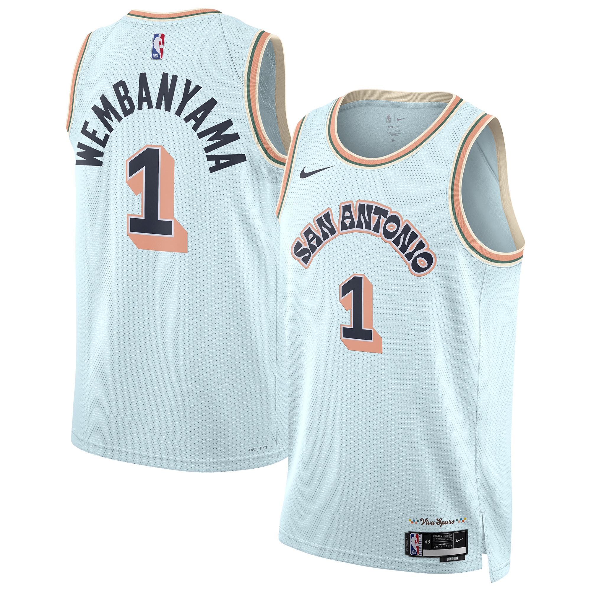 San Antonio Spurs City Edition Swingman Jersey Victor Wembanyama Mens Multicolor