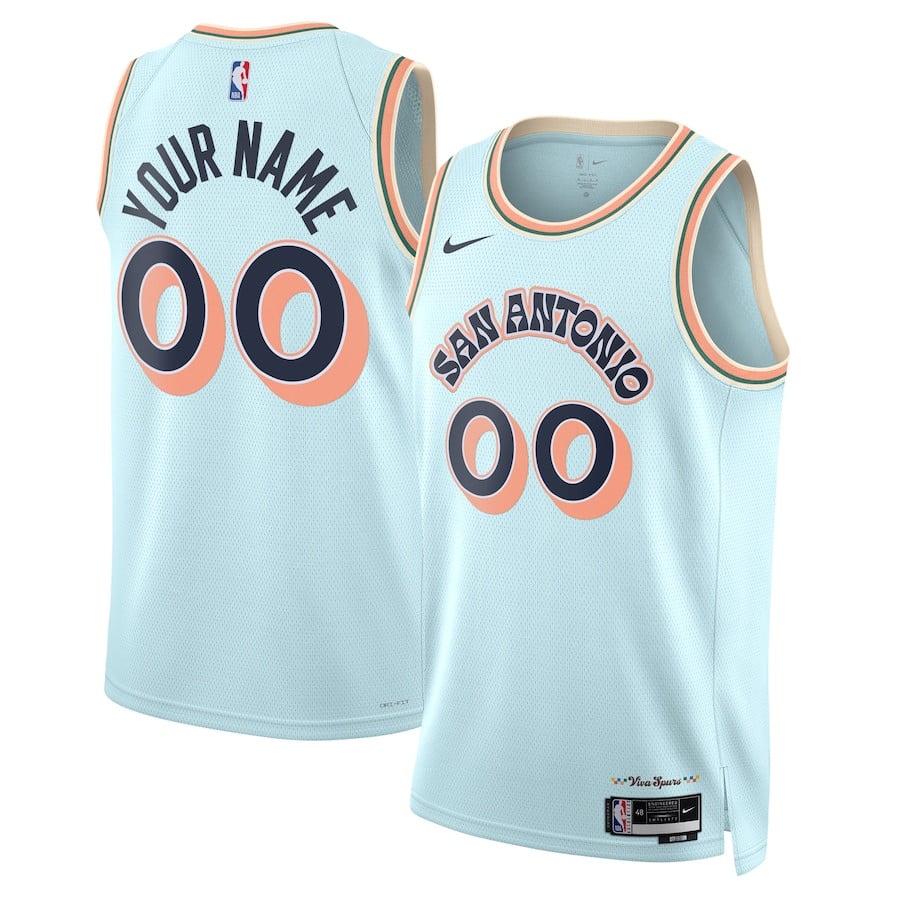 San Antonio Spurs Unisex 2024/25 Custom Swingman Jersey City Edition Light Blue