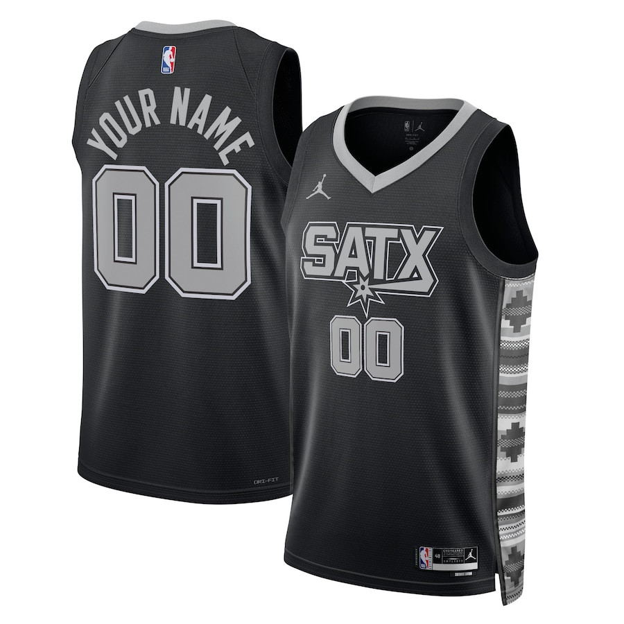 San Antonio Spurs Unisex Swingman Custom Jersey Statement Edition Black