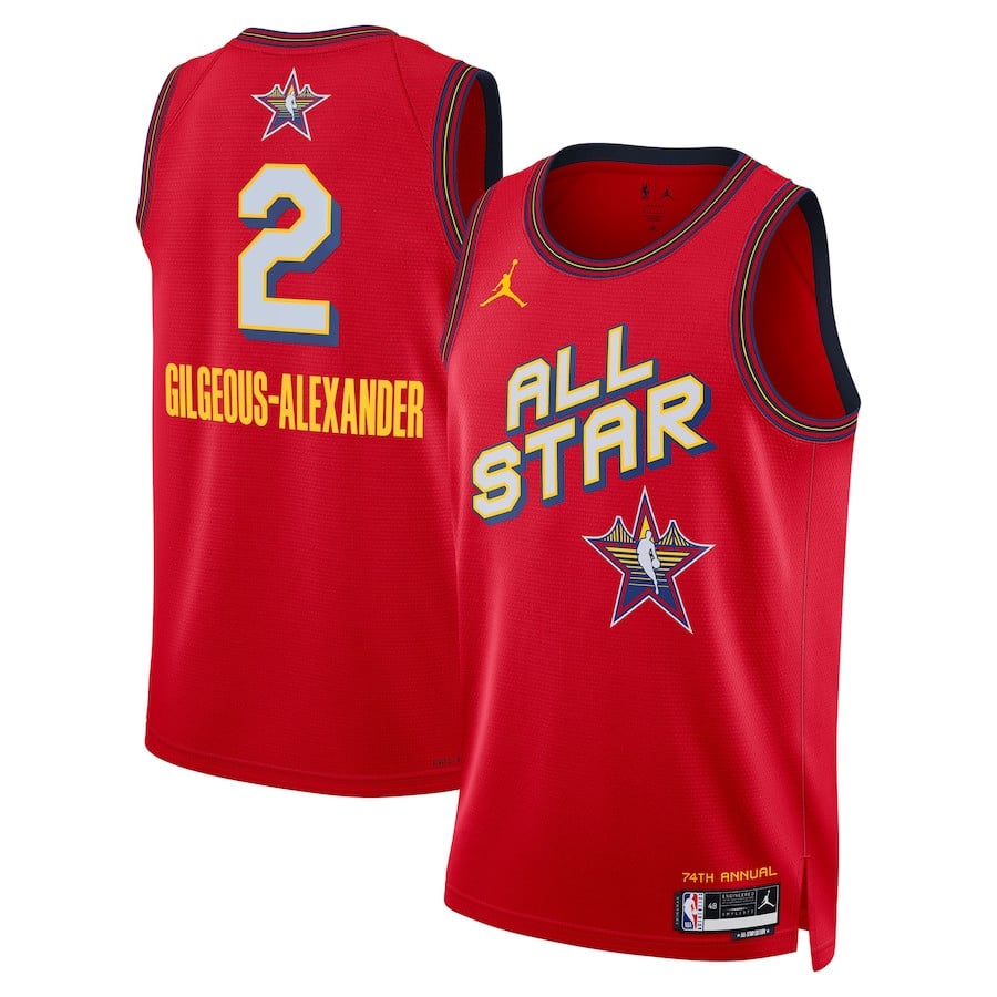Shai Gilgeous-Alexander 2 NBA All Star 2025 Swingman Unisex Jersey Red Multicolor