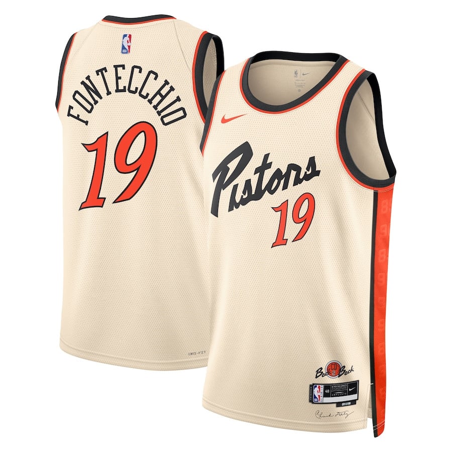 Simone Fontecchio 19 Detroit Pistons Unisex 2024/25 Swingman City Edition Jersey - Cream