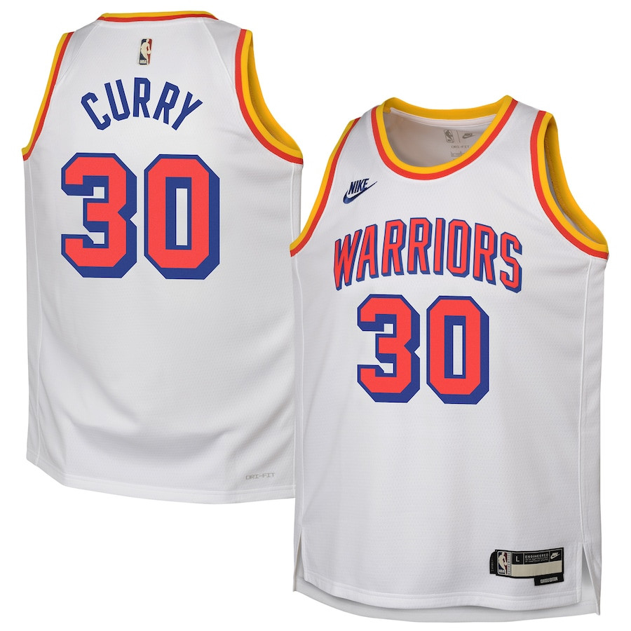 Stephen Curry 30 Golden State Warriors Youth 2024/25 Swingman Jersey White Classic Edition