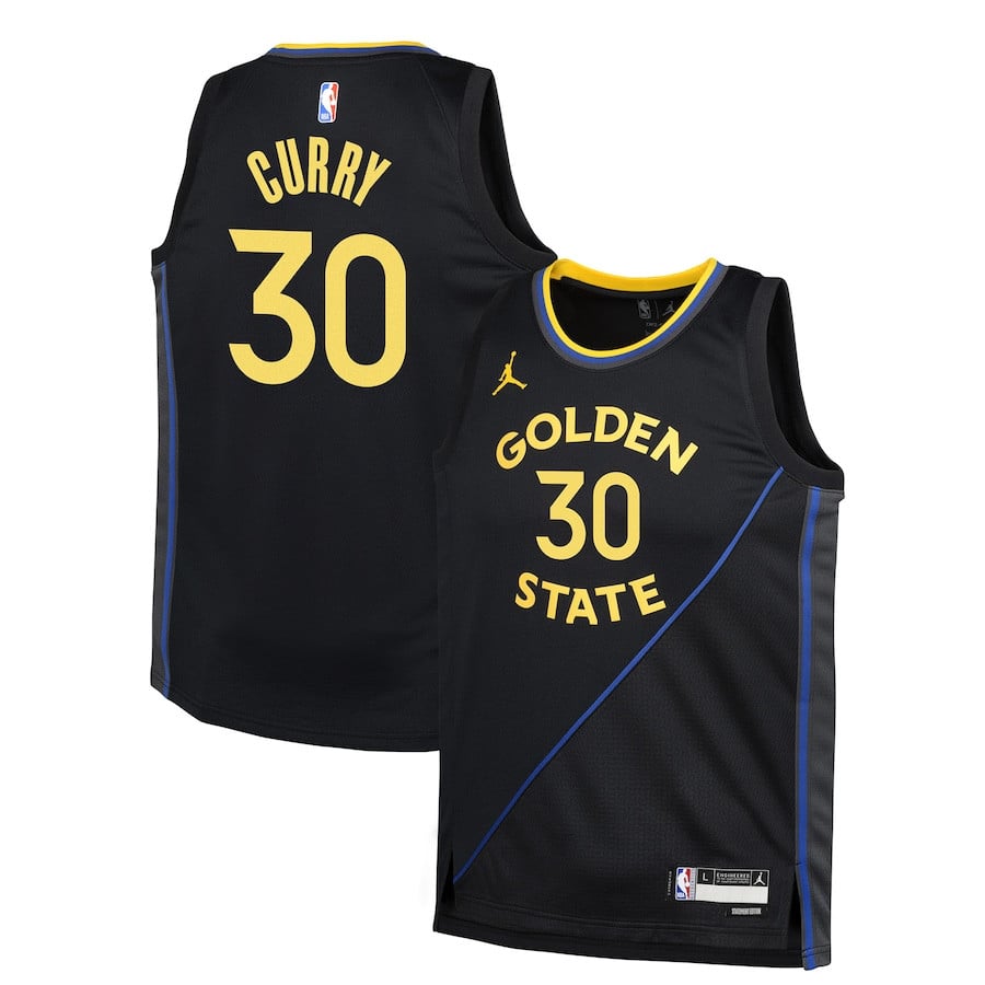 Stephen Curry 30 Golden State Warriors Youth Swingman Jersey Statement Edition Black 2024/25