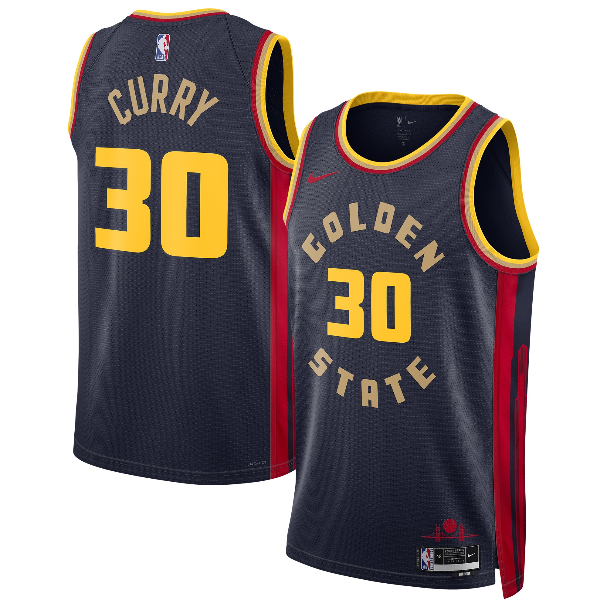 Stephen Curry Golden State Warriors City Edition Swingman Jersey Mens S-3XL Multicolor