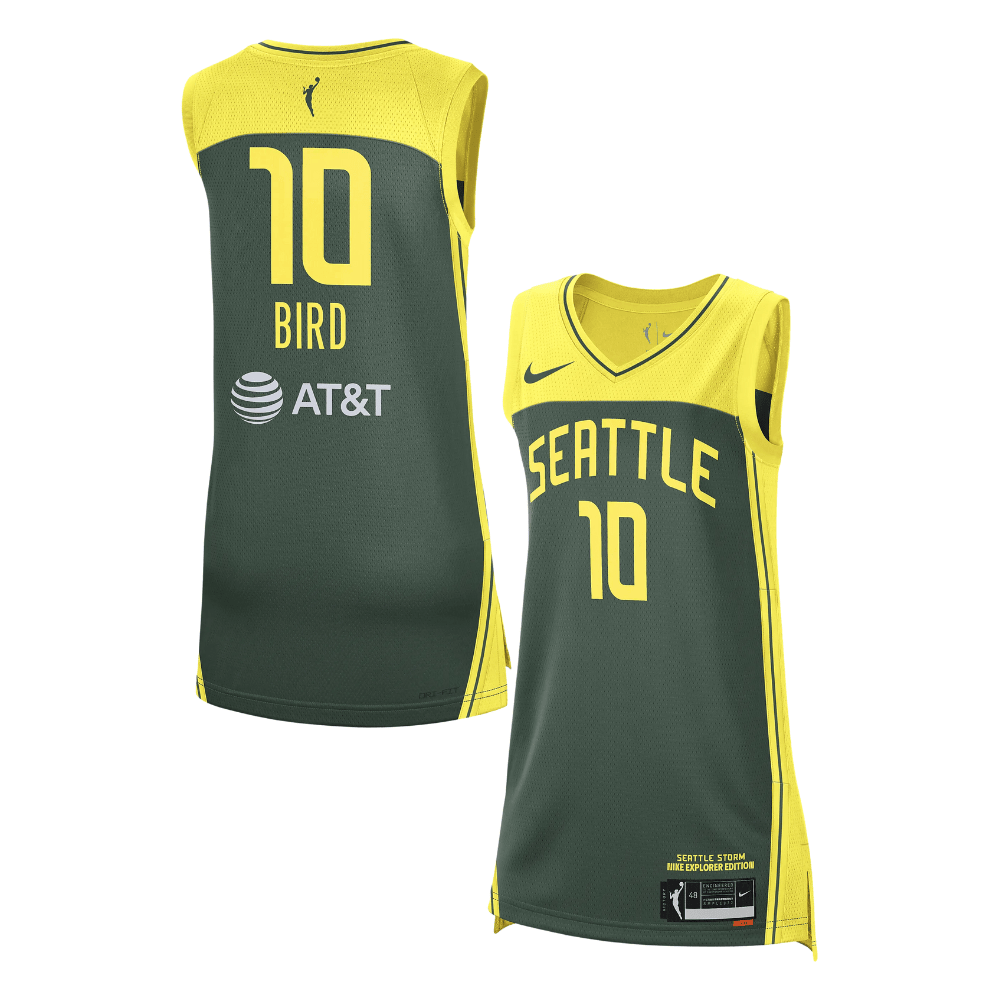 Sue Bird 10 Seattle Storm Unisex Explorer Edition Player Jersey Green Multicolor