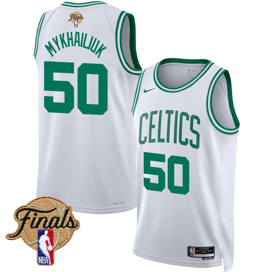 Svi Mykhailiuk #50 Boston Celtics 2024 Finals Patch Swingman Jersey Association Edition White